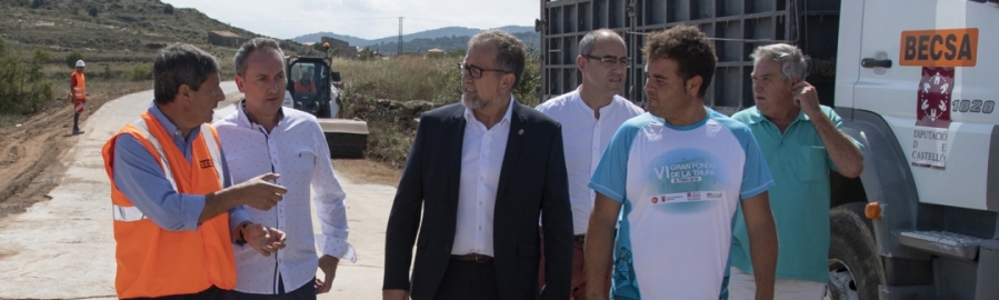 Martí visita las obras de mejora de la seguridad vial de la CV-240 que conecta El Toro con Teruel